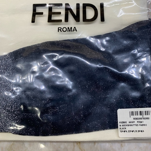 FENDI Black Short Lurex Socks - Picture 5 of 9